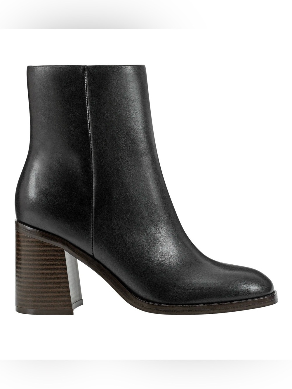 Marc Fisher Black Leather Block Heel Ankle Boots - Women. New- no box